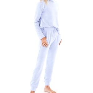 New Socialite Women’s 2 Piece Set Cozy Lounge Hoodie and Jogger Sky Blue Small
